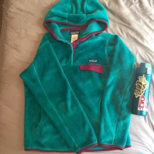 Patagonia Re-Tool Hoodie - Teal and Berry - M